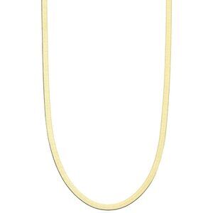 Italian Solid 925 Sterling Silver, 18Kt Gold Plated 3.5mm Flexible Flat Herringb